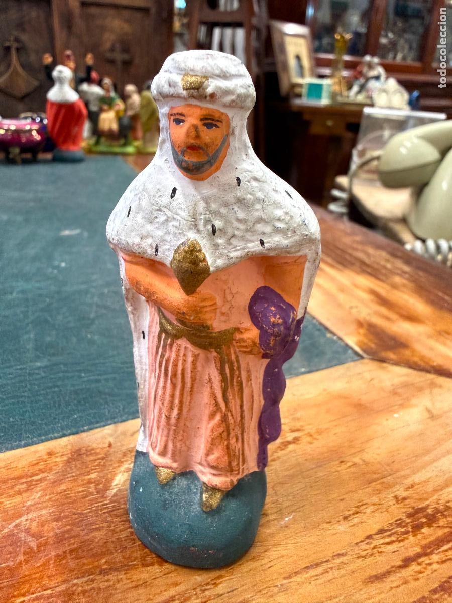 Figuras de Bel&eacute;n: ANTIGUA FIGURA DE TERRACOTA PARA BELEN - MEDIDA 9,5 CM