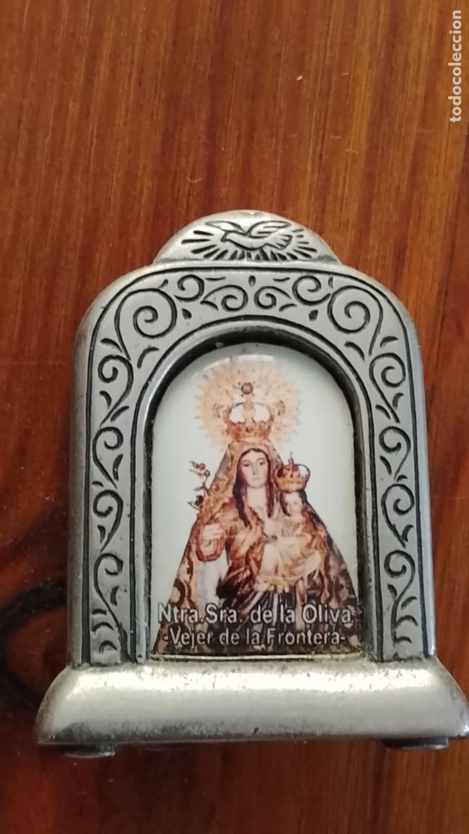 Figuras de Bel&eacute;n: MINI MARCO METAL VIRGEN DE LA OLIVA PATRONA DE VEJER DE LA FRONTERA CADIZ