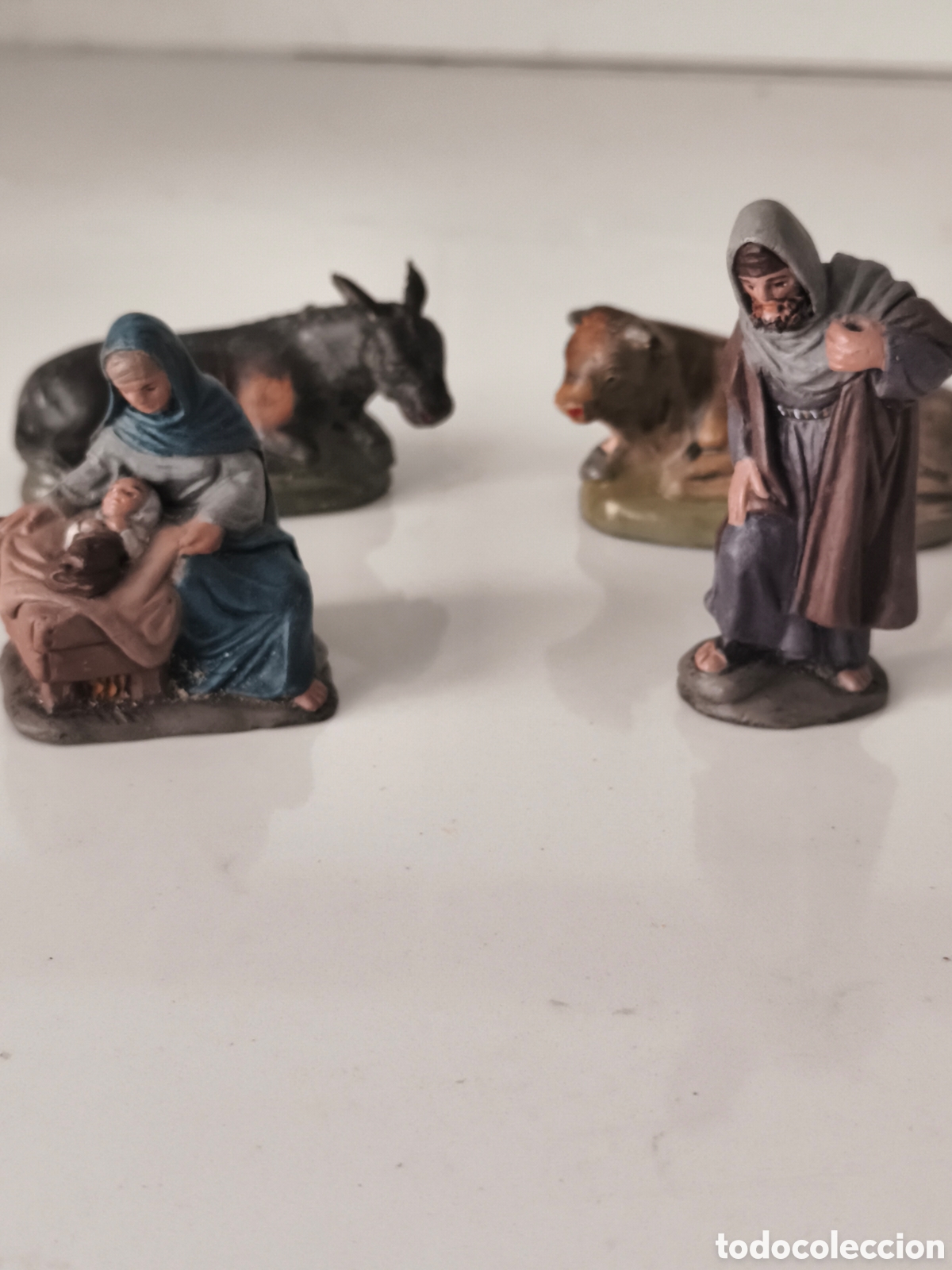 Figuras de Bel&eacute;n: Antiguo Bel&eacute;n de terracota firmado J .Mayo en perfecto estado