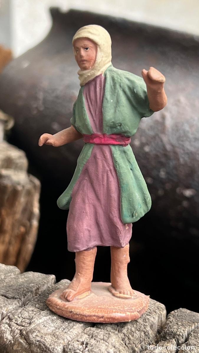 Figuras de Bel&eacute;n: Figura barro Bel&eacute;n antigua hombre turbante cacharreria Murcia