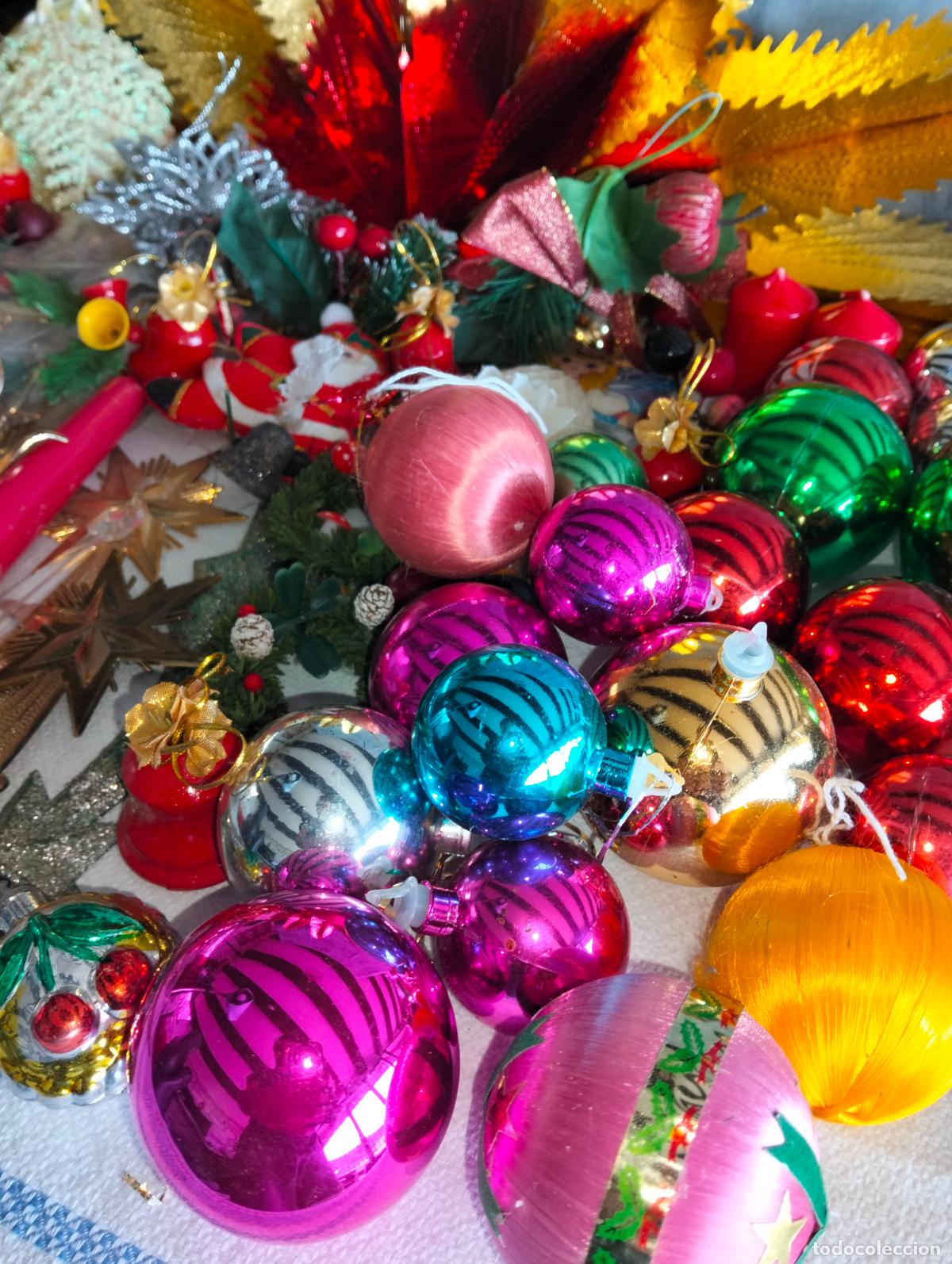 Figuren f&uuml;r Weihnachtskrippen: Lote decoraciones de Navidad vintage luces bolas campanas &aacute;rbol mu&ntilde;eco de nieve pap&aacute; noel estrella