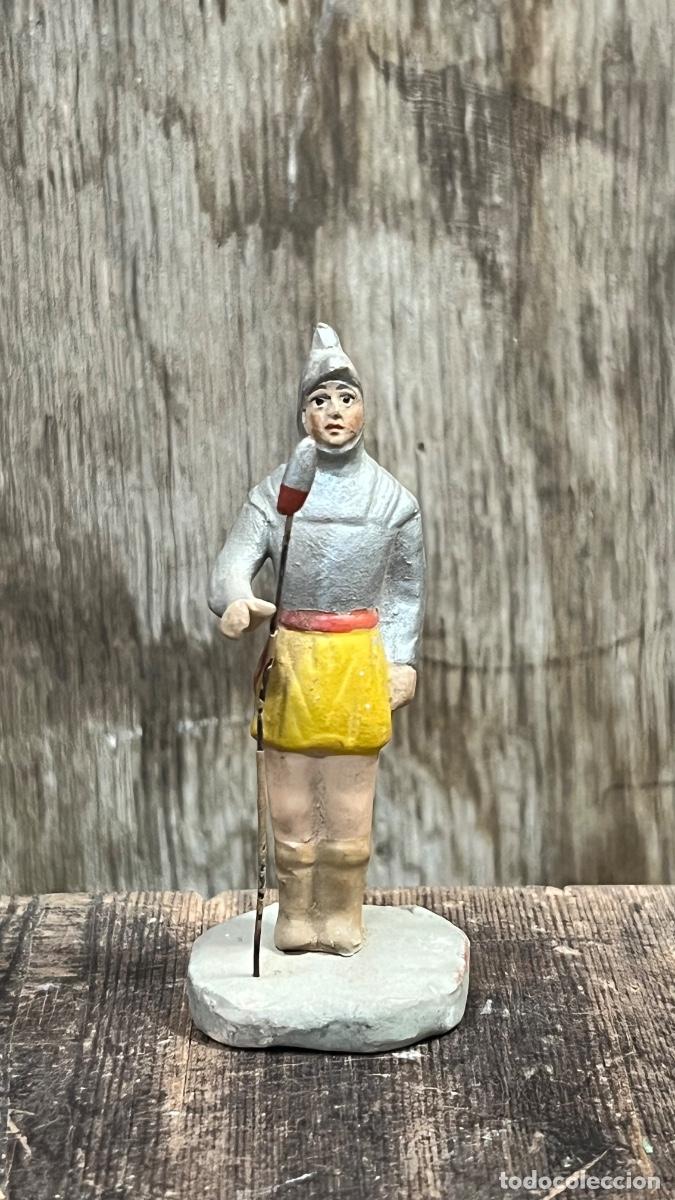 Figuras de Bel&eacute;n: Figura barro Bel&eacute;n antigua soldado romano lanza armadura cacharrer&iacute;a Murcia