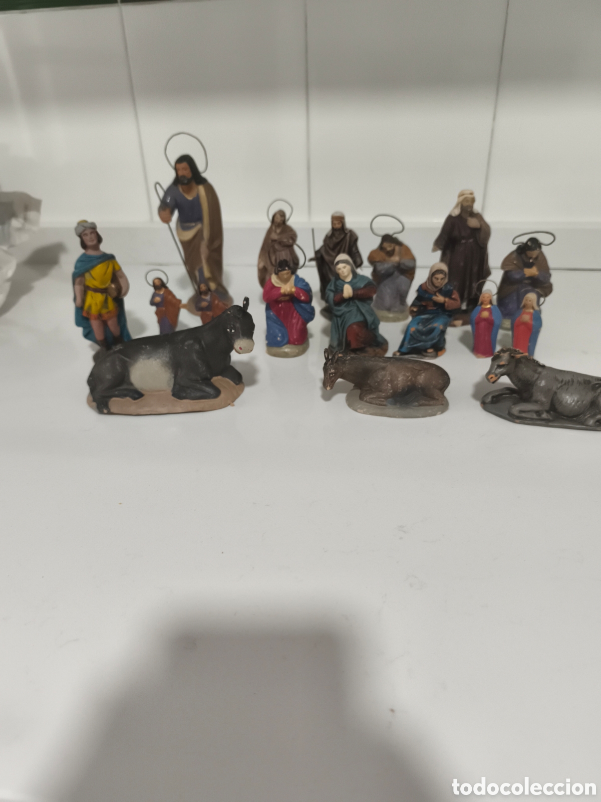 Figuras de Bel&eacute;n: Lotazo de antiguas figuras de portal de Bel&eacute;n varios tama&ntilde;os de barro cocido