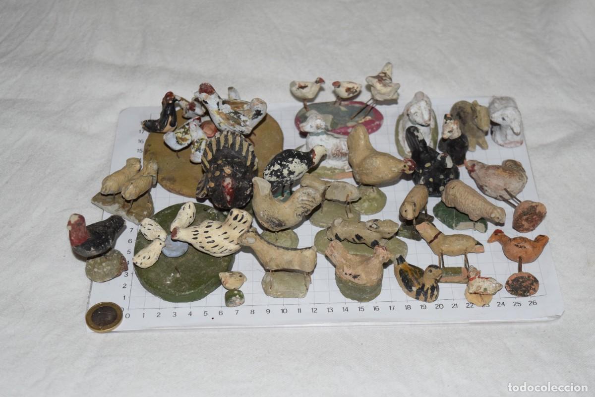 Figuras de Bel&eacute;n: Lote ANIMALES VARIADOS de BEL&Eacute;N - Arcilla, barro, terracota o similar - A&ntilde;os 40/60 - &iexcl;Mira detalles!