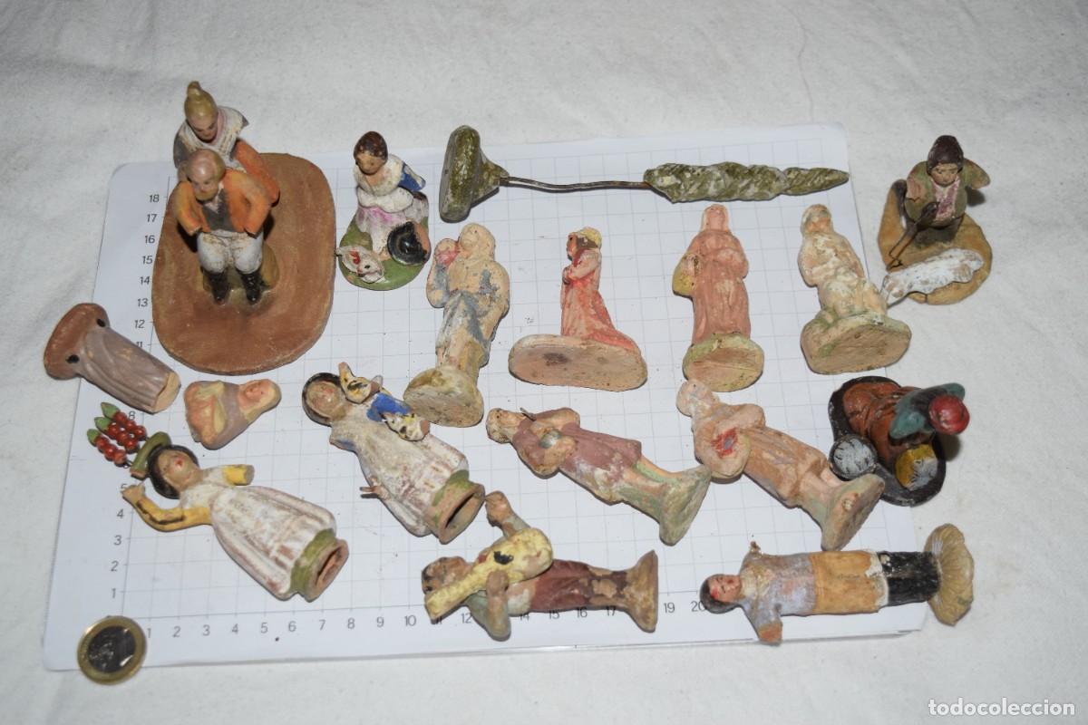Figuras de Bel&eacute;n: Lote FIGURAS/PIEZAS variadas de BEL&Eacute;N - Arcilla, barro, terracota o similar - A&ntilde;os 40/60 - &iexcl;Mira!