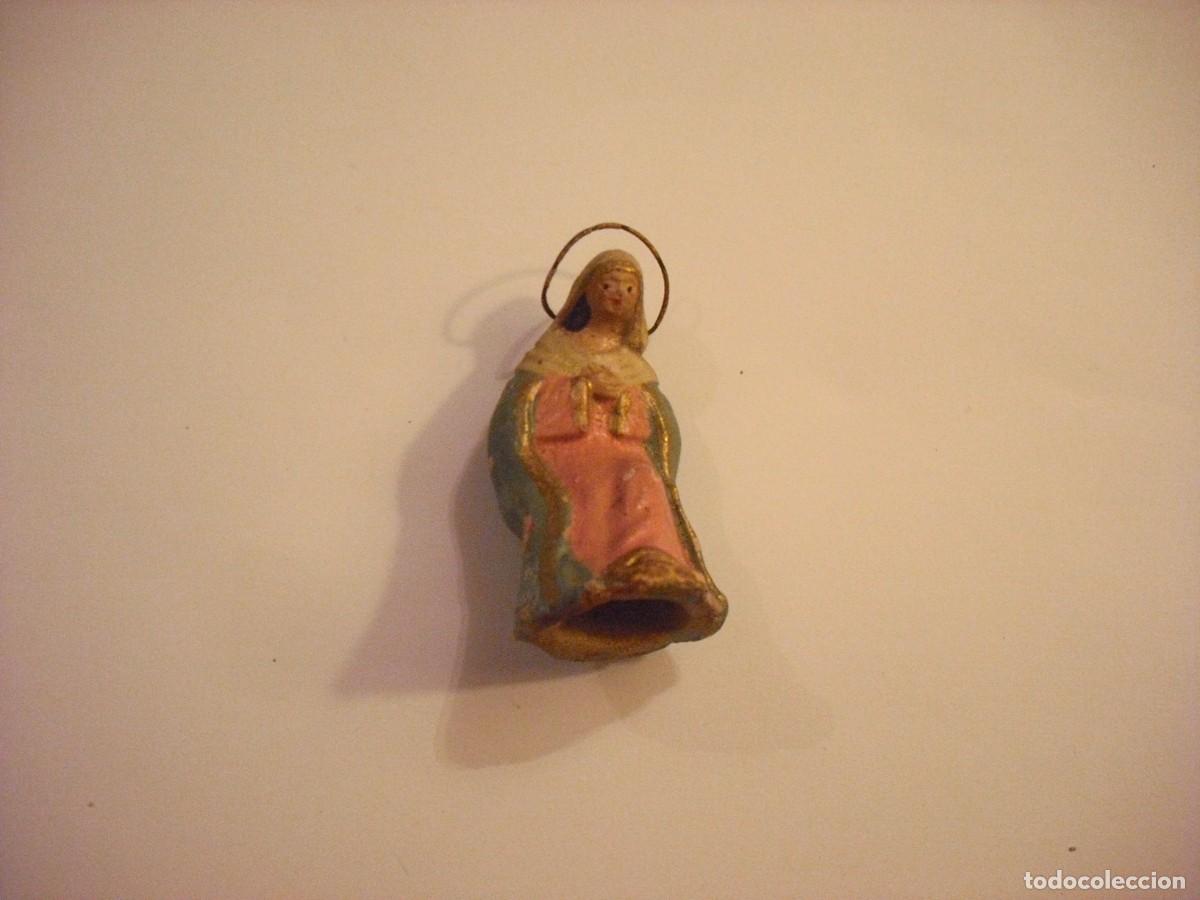 Figuras de Bel&eacute;n: ANTIGUA FIGURA DE BELEN. LA VIRGEN TERRACOTA PINTADA A MANO 6 CM