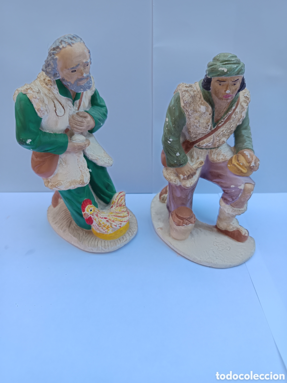 Figuras de Bel&eacute;n: Dos figuras pastor Bel&eacute;n Nacimiento