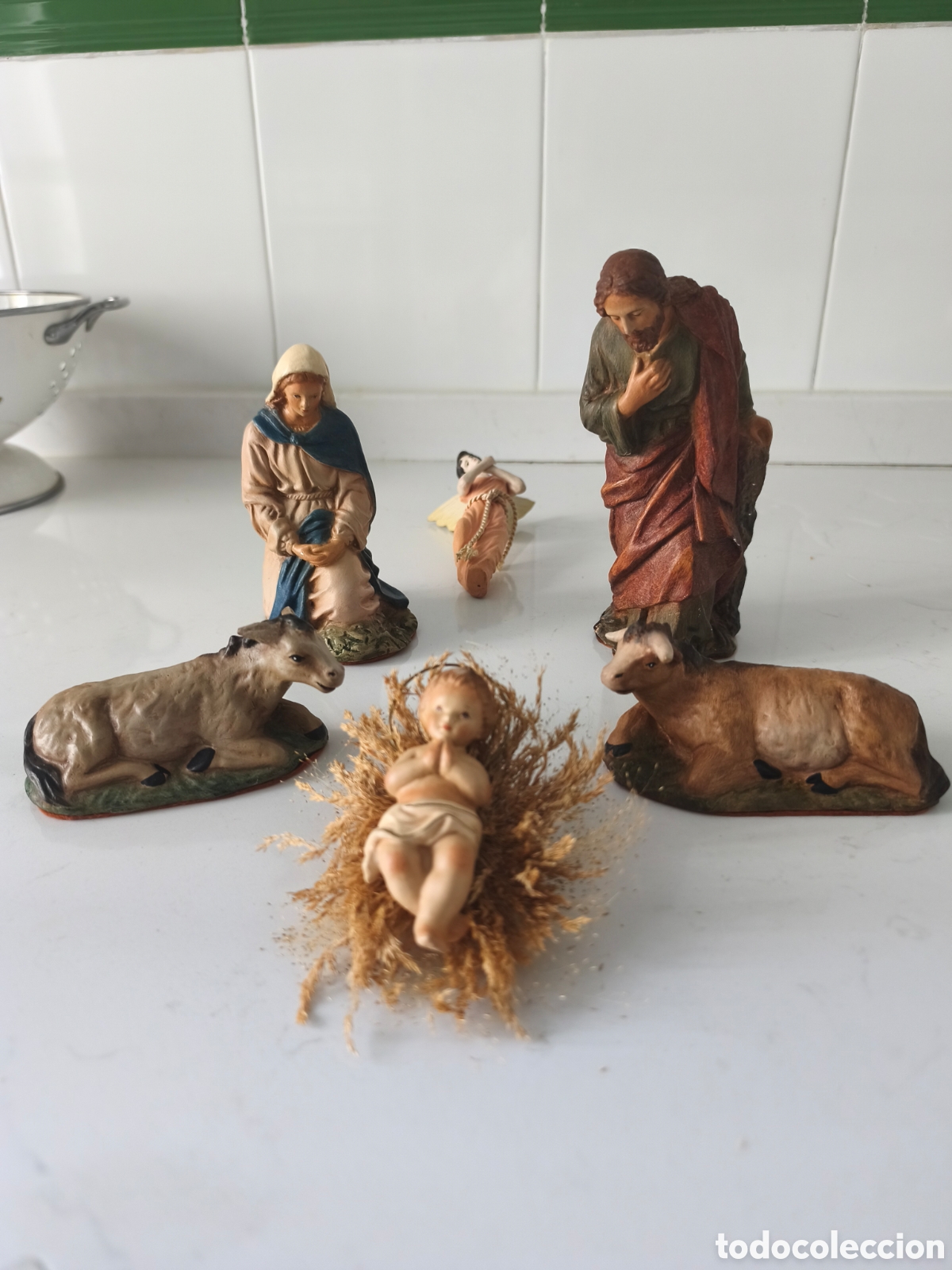 Figuras de Bel&eacute;n: A tiguo y precioso Misterio de estuco en perfecto estado
