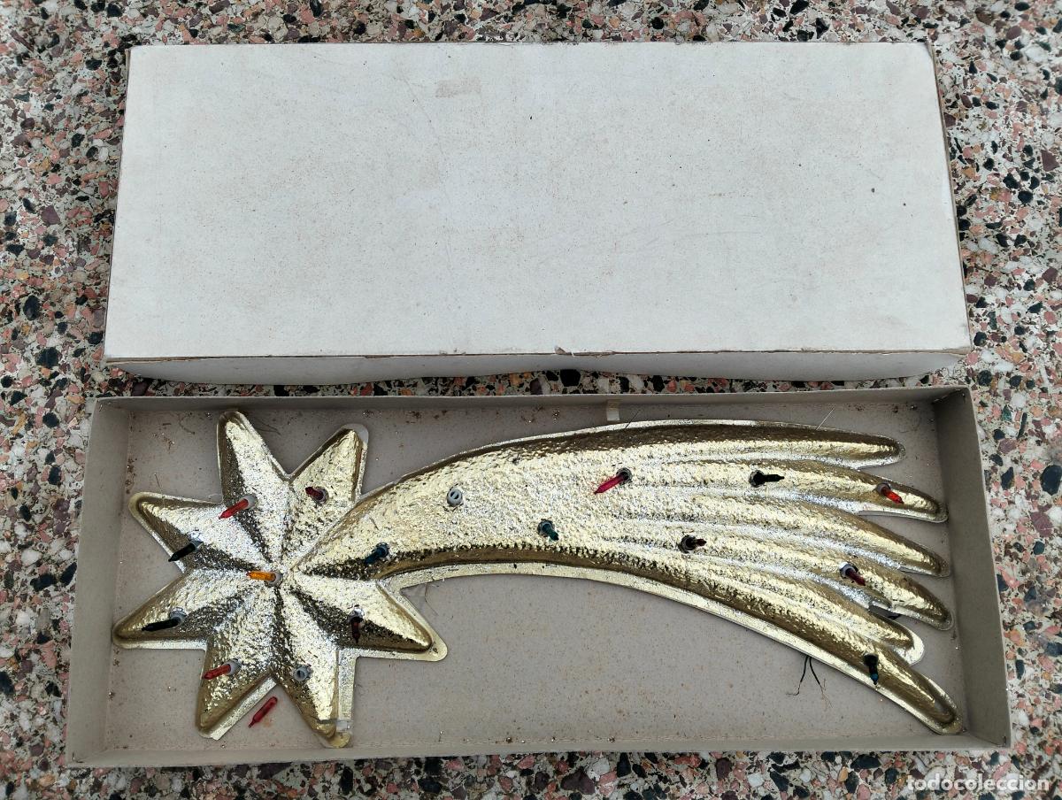 Statuine di Presepe: Estrella de navidad decorativa vintage color dorada con luces de colores para pared o &aacute;rbol a&ntilde;os 60