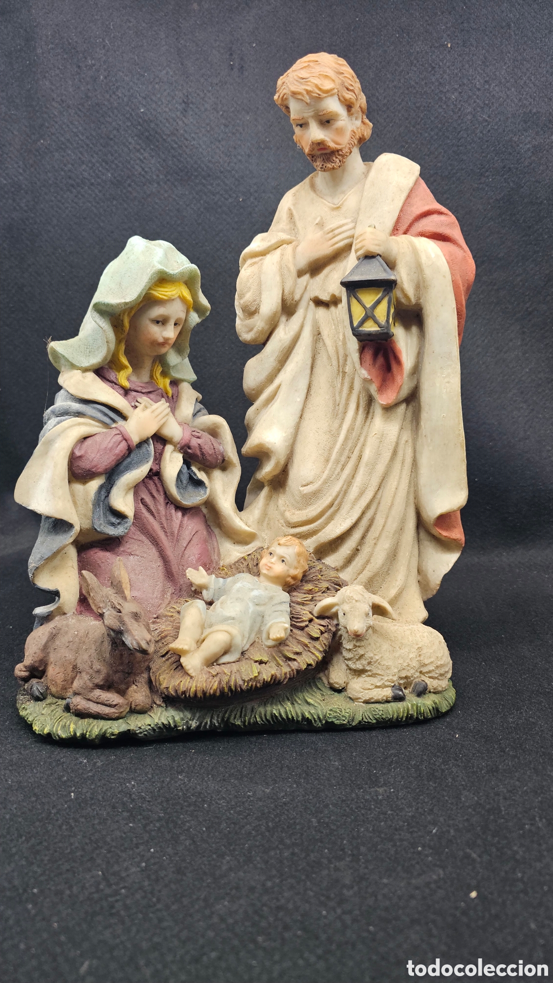 Figurines pour Cr&egrave;ches de No&euml;l: Nacimiento de bel&eacute;n en resina d&eacute;cada de los 80