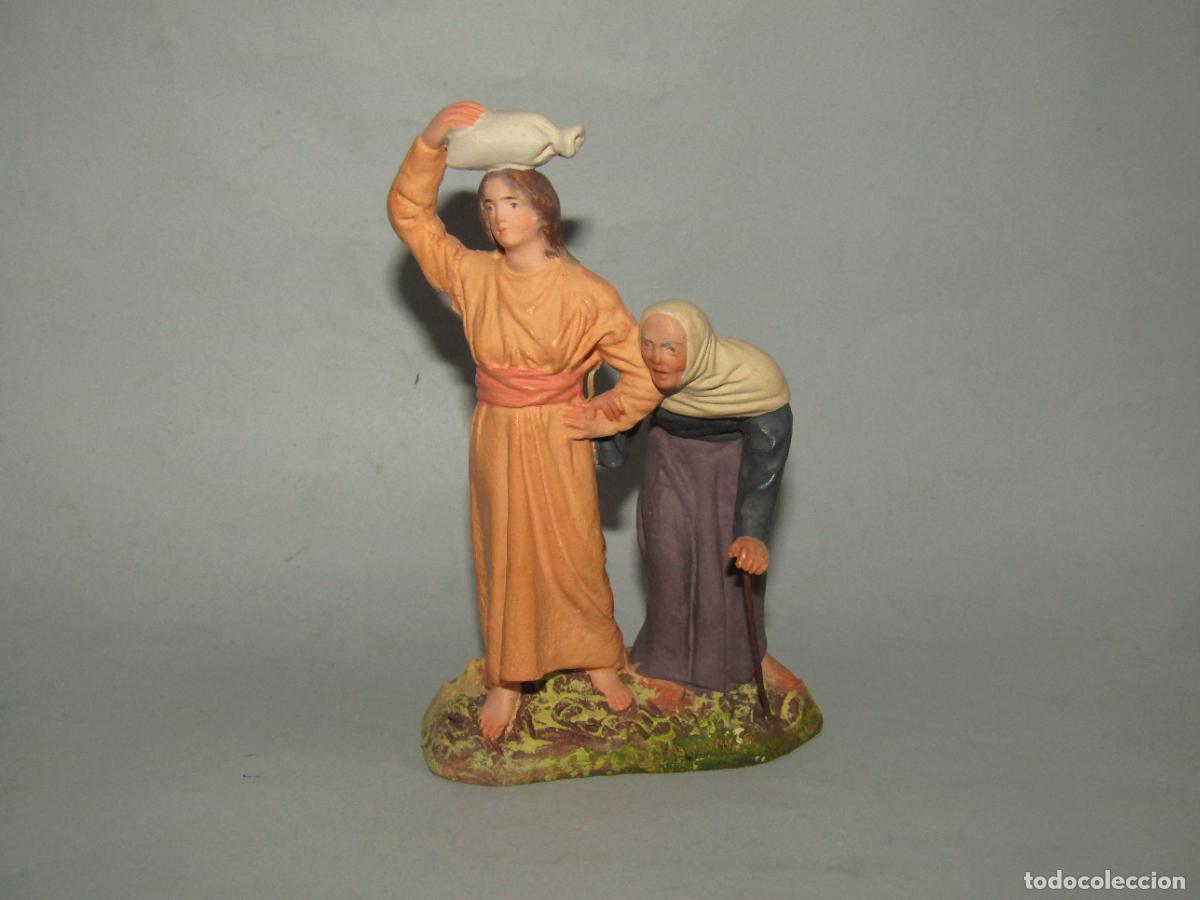 Figuras de Bel&eacute;n: Antiguas Figuras de Bel&eacute;n en Estuco Policromado y Base de Madera Manufactura de Olot