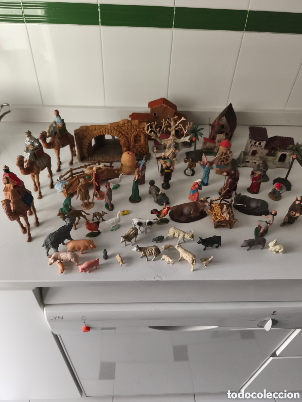 Figuras de Bel&eacute;n: Antiguo Bel&eacute;n super completo de PVC a&ntilde;os 70 en buen estado