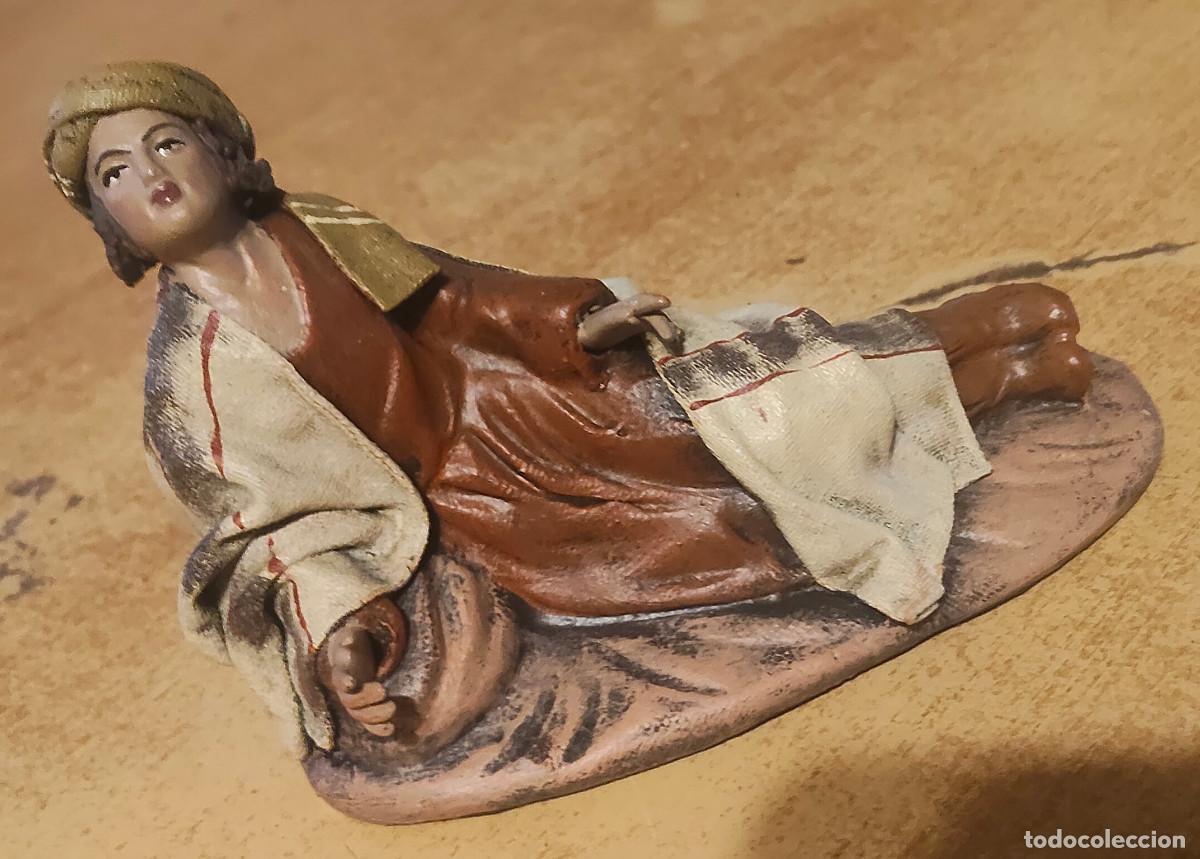 Figuras de Bel&eacute;n: Antigua anunciacion pastor descansando maestros artesanos Bel&eacute;n pesebre nacimiento navidad