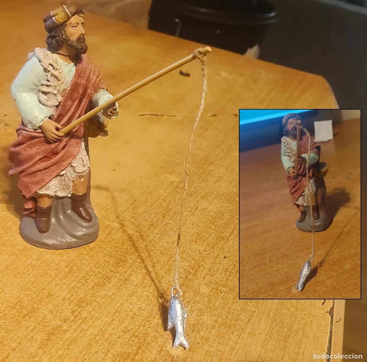 Figures of Bethlehem: figura pescador - maestros artesanos Bel&eacute;n pesebre nacimiento navidad Altura estatuas 12 c