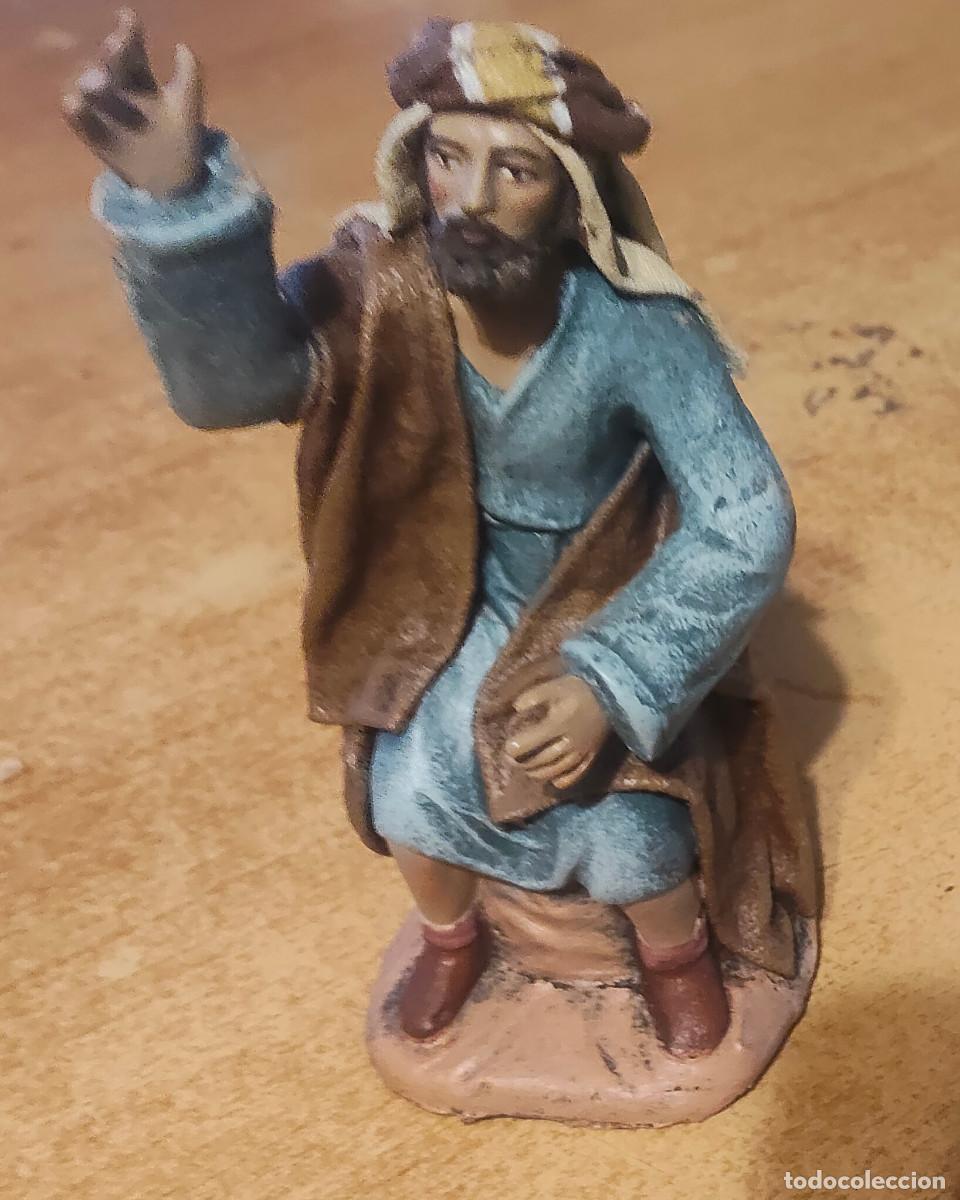 Figuren f&uuml;r Weihnachtskrippen: Antigua anunciacion pastor maestros artesanos Bel&eacute;n pesebre nacimiento navidad - 12 cm - terracota