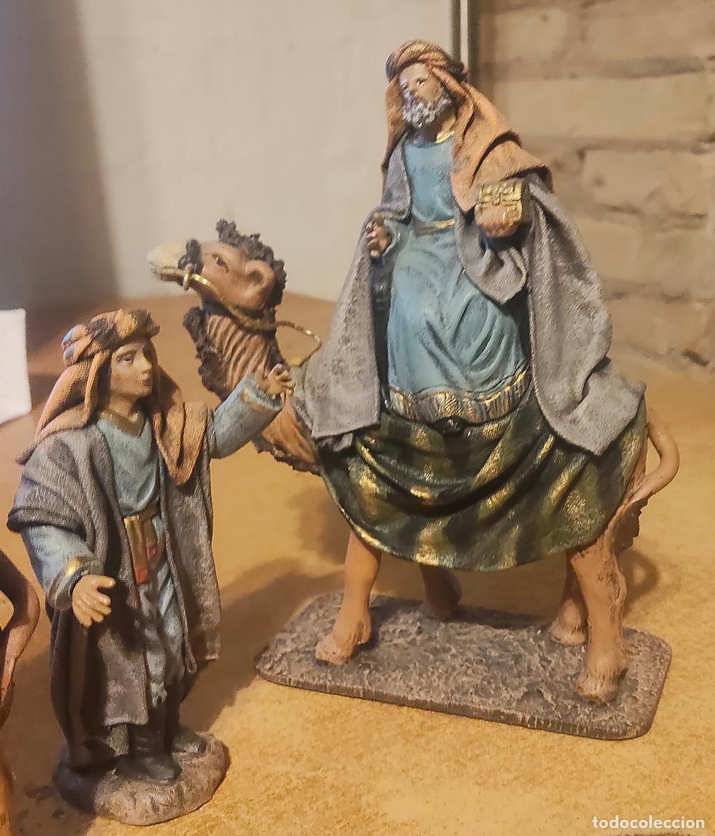 Figuras de Bel&eacute;n: figura rey mago + paje - maestros artesanos - Bel&eacute;n pesebre navidad - 12 cm figura paje - terracota