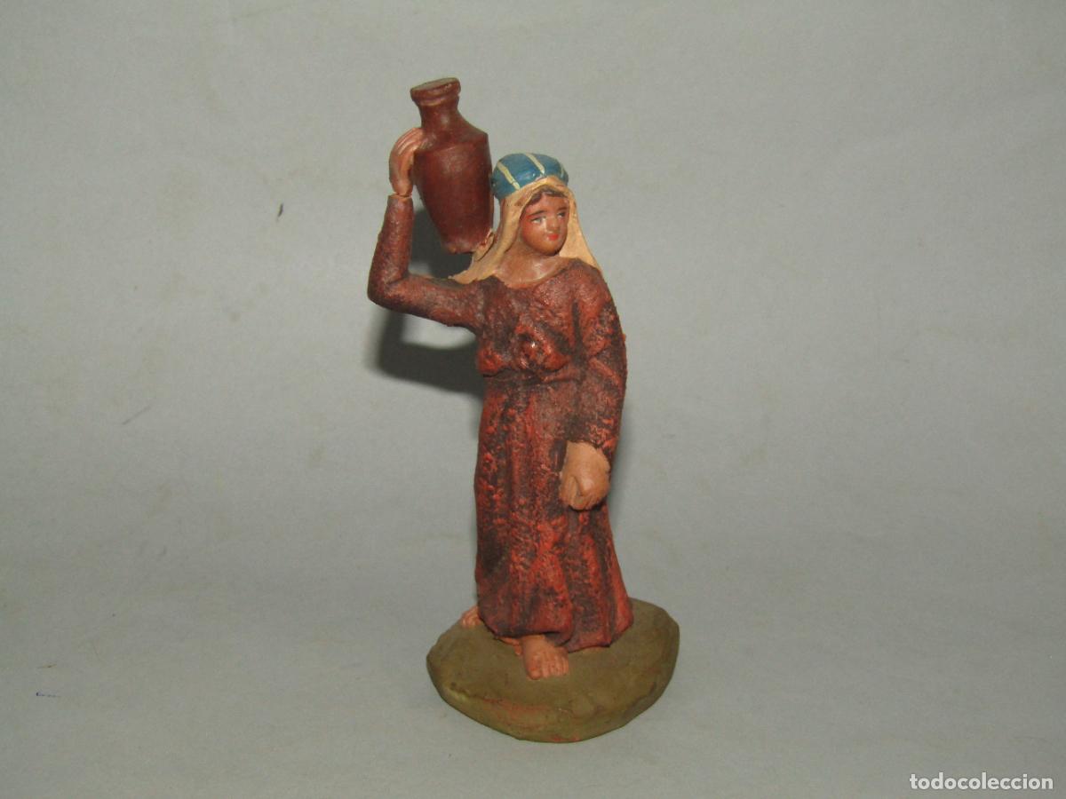 Figuras de Bel&eacute;n: Antigua Figura para Bel&eacute;n en Terracota Policromada - 12,50 cm. de altura