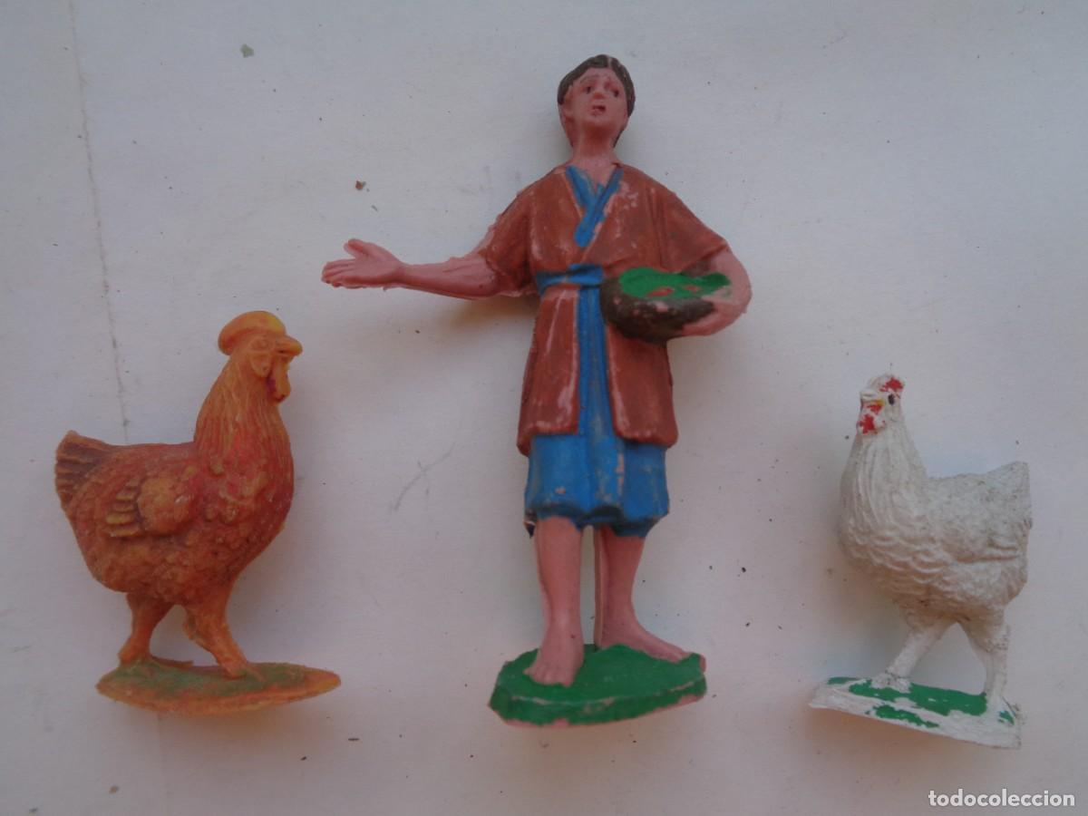 Figuras de Bel&eacute;n: ANTIGUA FIGURA DE PLASTICO DEL BELEN : PASTOR HEBREO CON CESTA