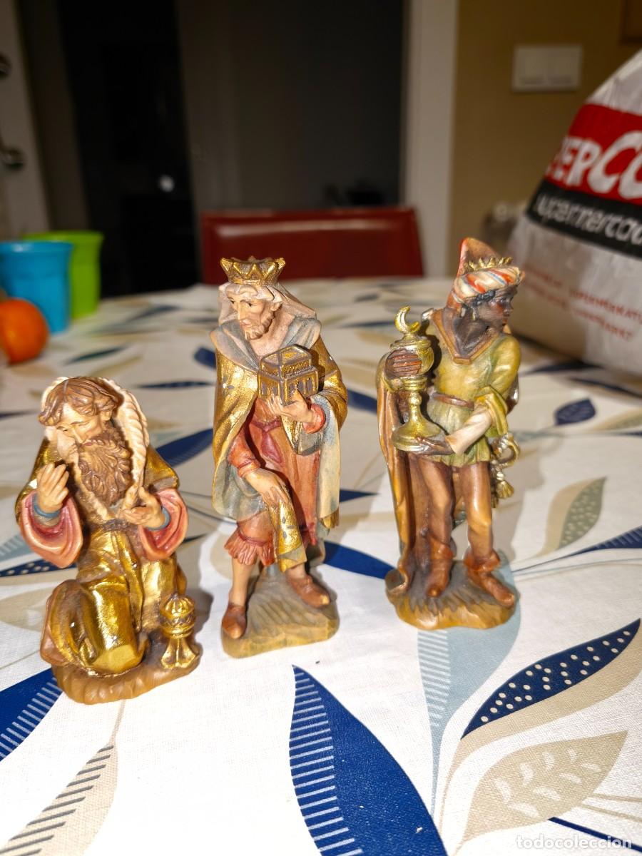 Figuras de Bel&eacute;n: Lote 3 Reyes Magos ANRI - Talla de Madera versi&oacute;n 12.5 cm Bel&eacute;n / Nacimiento Descatalogado