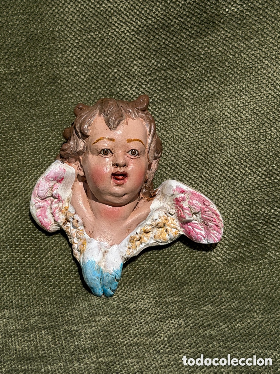 Figuras de Bel&eacute;n: Cabeza de querub&iacute;n. Bel&eacute;n Napolitano.