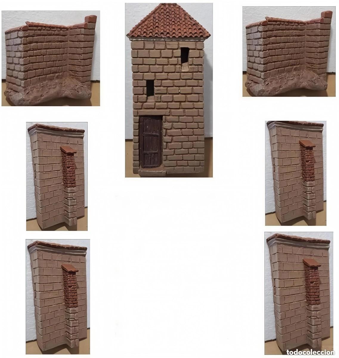 Figuras de Bel&eacute;n: Lote 7 tramos de muralla para nacimiento o bel&eacute;n, Navidad, &aacute;rbol