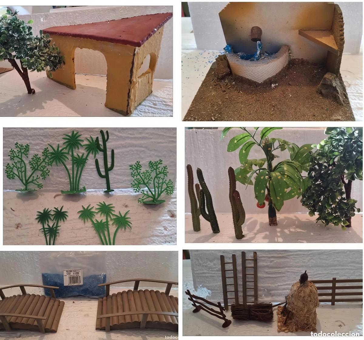 Figuras de Bel&eacute;n: lote casa,&aacute;rboles,puentes y agua para nacimiento o bel&eacute;n de Navidad
