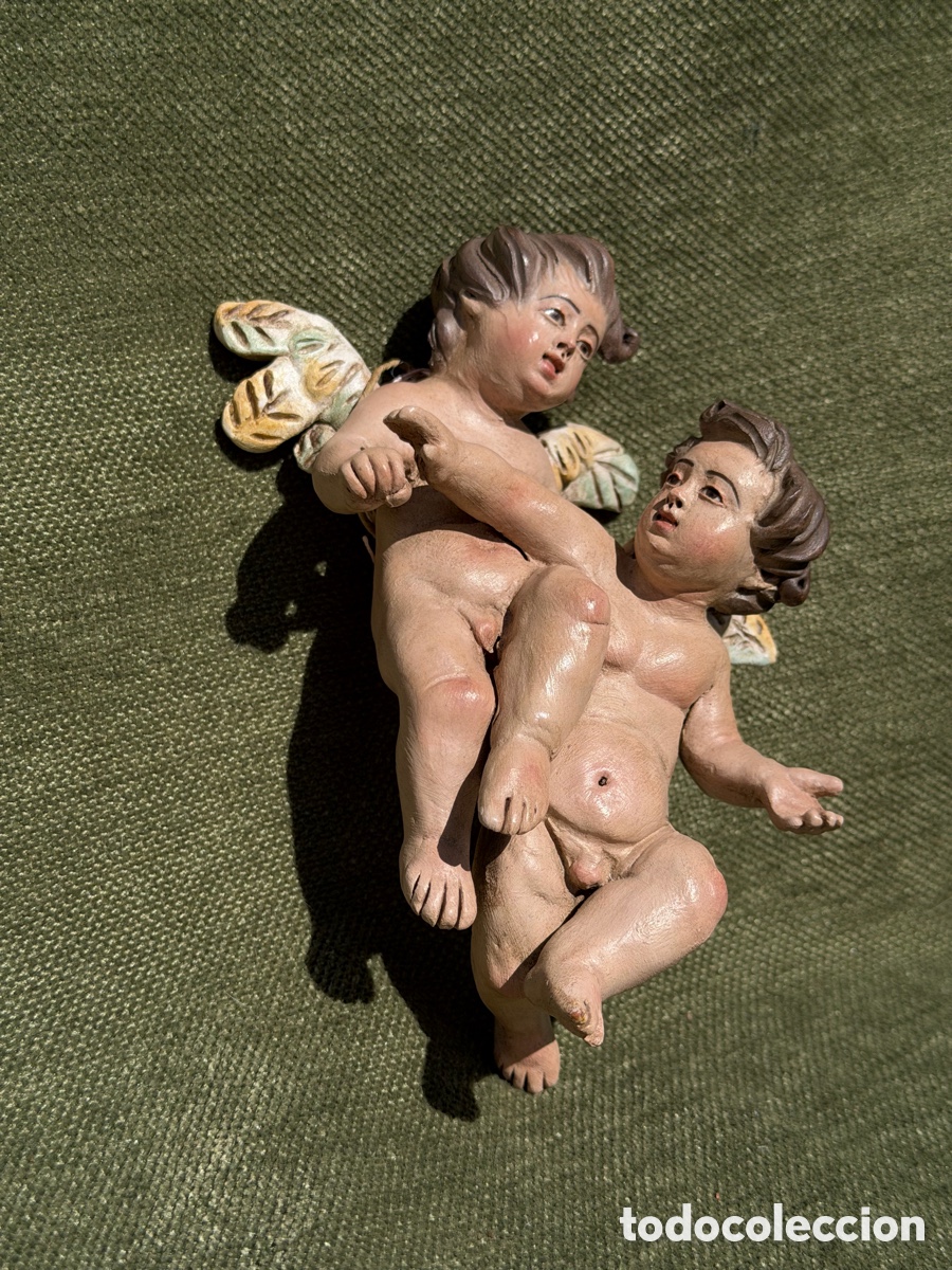 Figuras de Bel&eacute;n: Puttis / Querubines unidos.