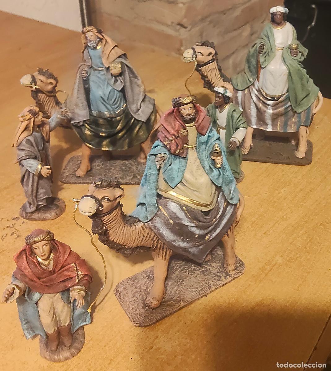 Figuras de Bel&eacute;n: 3 figura rey mago +3 paje - maestros artesanos - Bel&eacute;n pesebre - 12 cm figura paje - terracota