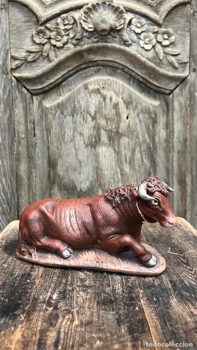 Figuras de Bel&eacute;n: Gran figura Belen barro buey Murcia 9,5x19cms