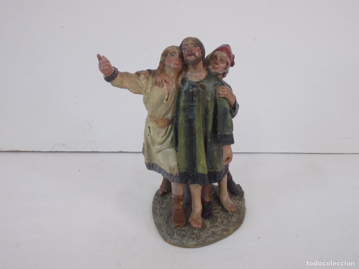 Figuras de Bel&eacute;n: FANTASTICO GRUPO DE PESONAJES DE PESEBRE O BELEN, ANUNCIACION EN TERRACOTA OLOT