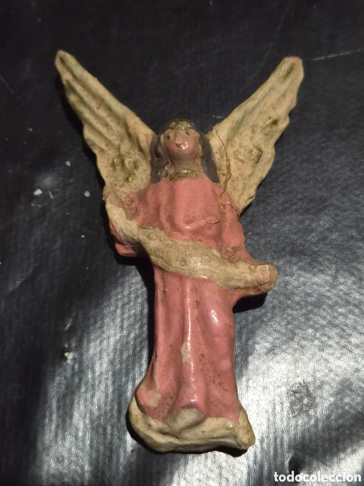 Figuras de Bel&eacute;n: ANTIGUA FIGURA DEL BEL&Eacute;N ANGEL TERRACOTA O BARRO COSIDO 8 CM