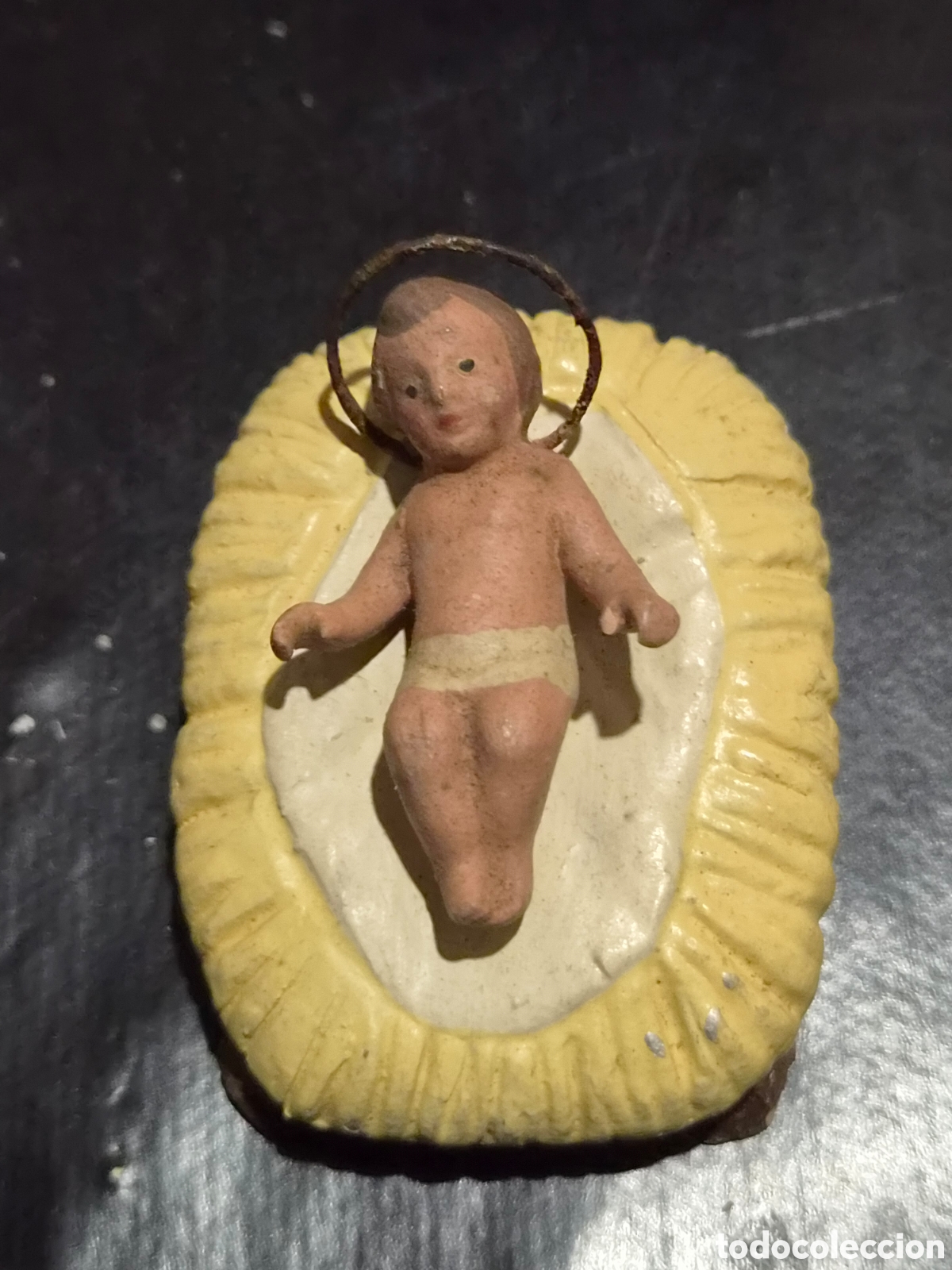 Figuras de Bel&eacute;n: ANTIGUA FIGURA DEL BEL&Eacute;N NI&Ntilde;O JESUS TERRACOTA O BARRO COSIDO 6 CM
