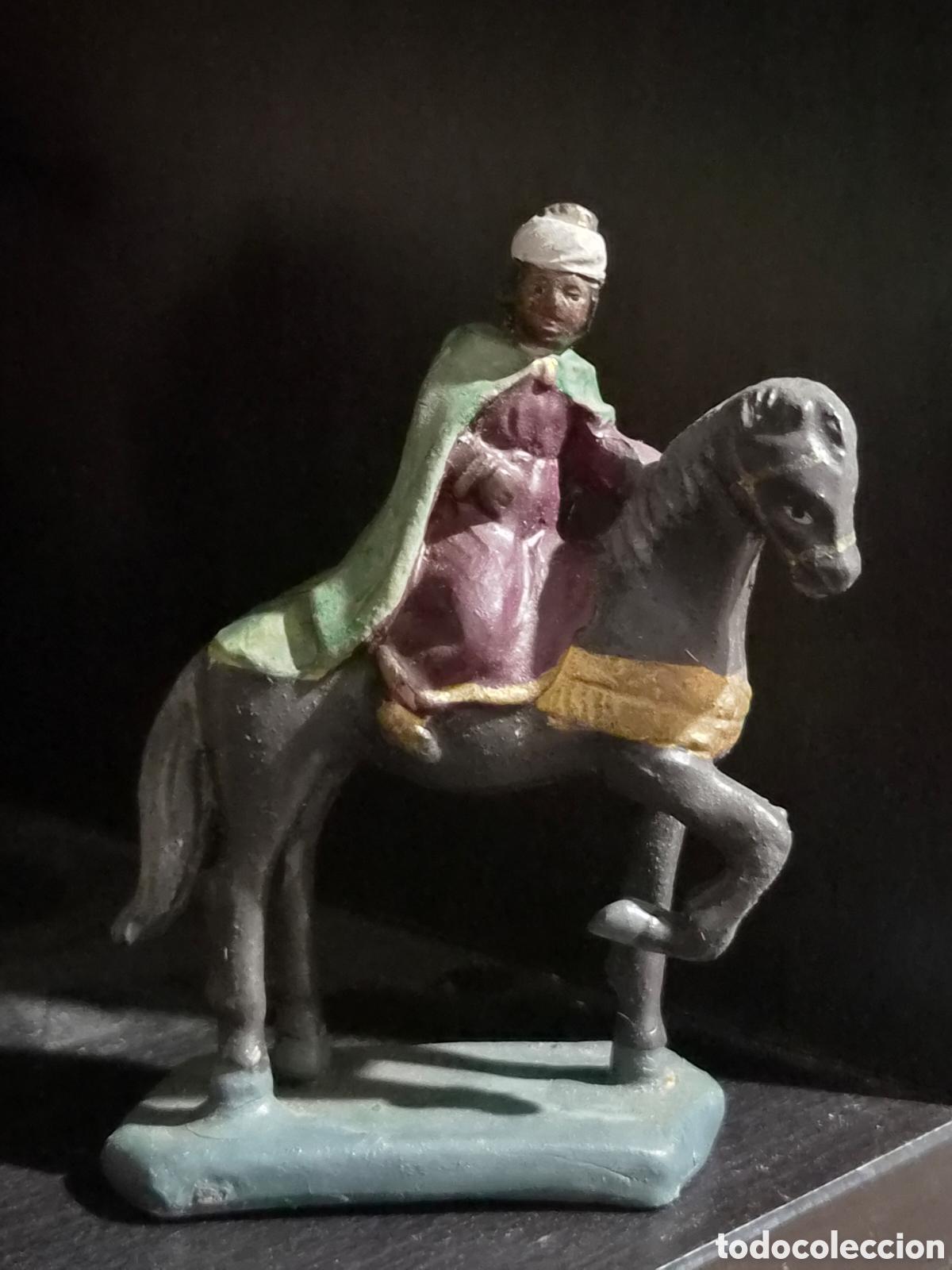 Figuras de Bel&eacute;n: ANTIGUA FIGURA DEL BEL&Eacute;N REY MAGO TERRACOTA O BARRO COSIDO 10 CM