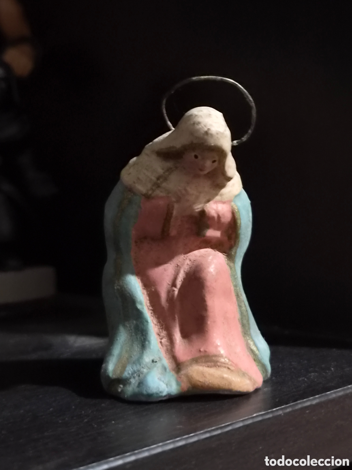 Figuras de Bel&eacute;n: ANTIGUA FIGURA DEL BEL&Eacute;N VIRGEN MARIA TERRACOTA O BARRO COSIDO 7 CM