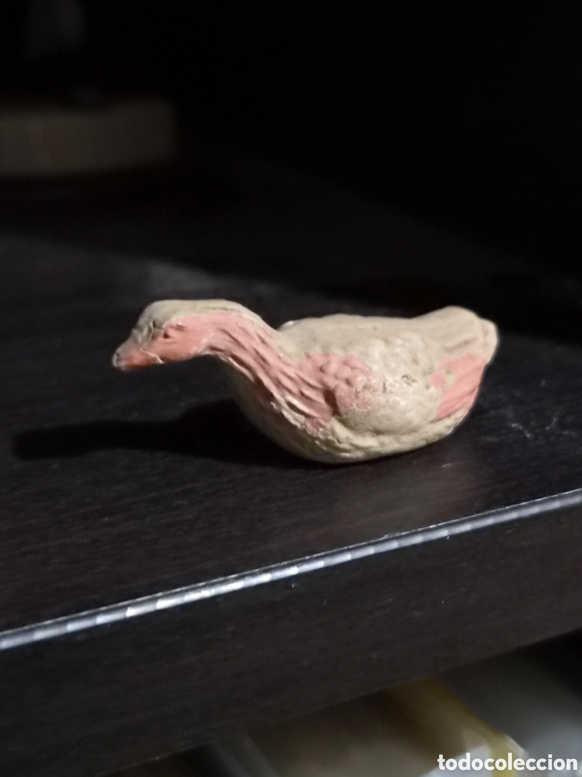 Figuras de Bel&eacute;n: ANTIGUA FIGURA DEL BEL&Eacute;N PATO O GANSO TERRACOTA O BARRO COSIDO 4,5X2 CM