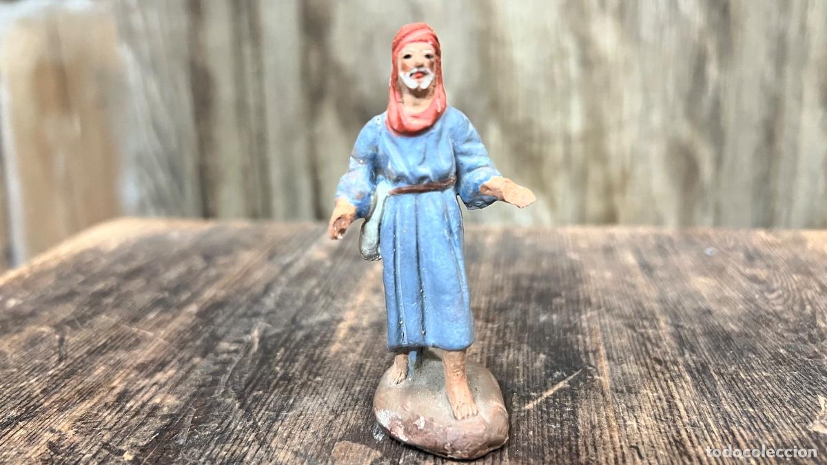 Figuras de Bel&eacute;n: Figura barro Bel&eacute;n Murcia peque&ntilde;a escala hombre turbante Murcia 6cms