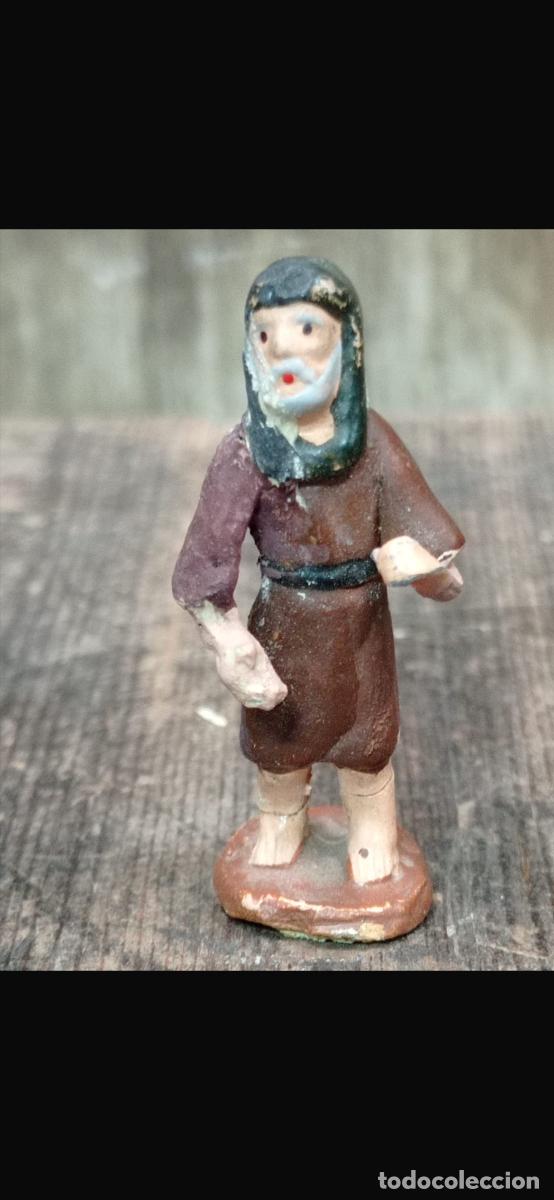 Figuras de Bel&eacute;n: Figura barro Bel&eacute;n hombre de pie turbante cacharrer&iacute;a Murcia 4cms