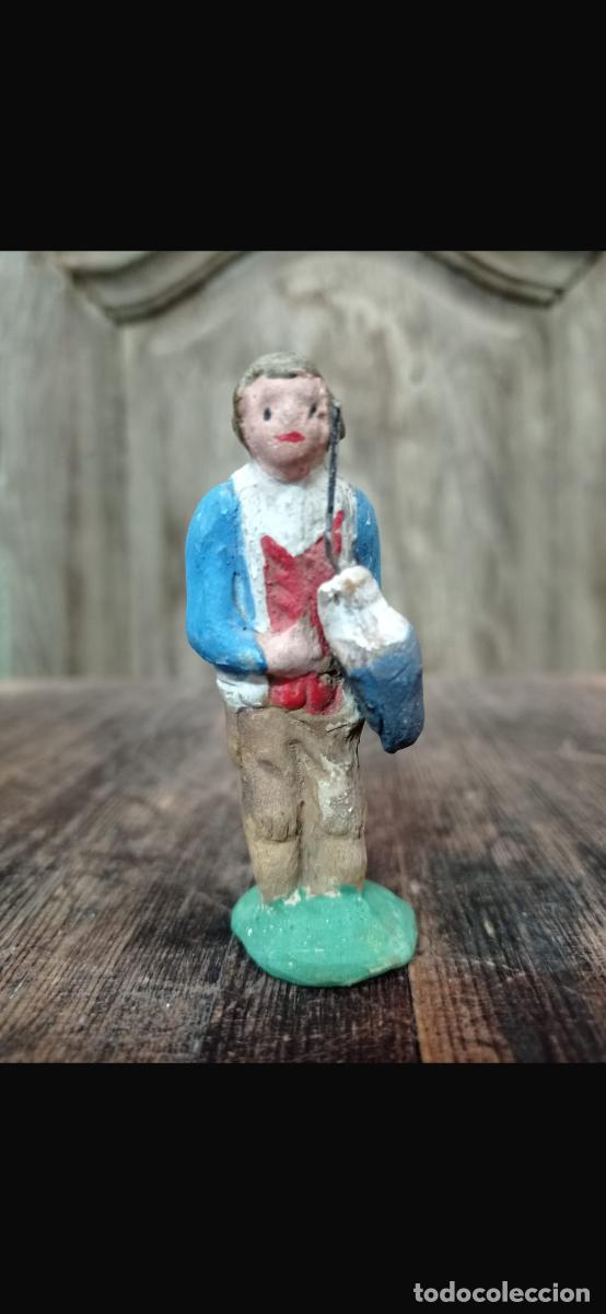 Figuras de Bel&eacute;n: Figura barro Bel&eacute;n pastor zambomba cacharrer&iacute;a Murcia 7cms
