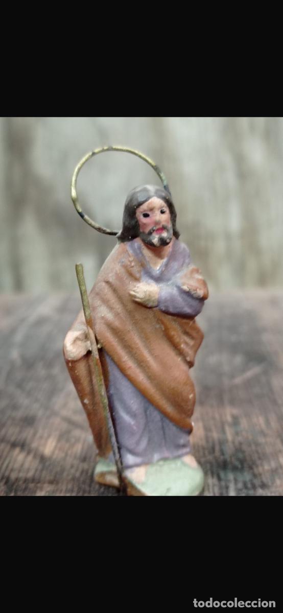 Figuras de Bel&eacute;n: Figura barro Bel&eacute;n San Jos&eacute; cacharrer&iacute;a Murcia 6cms