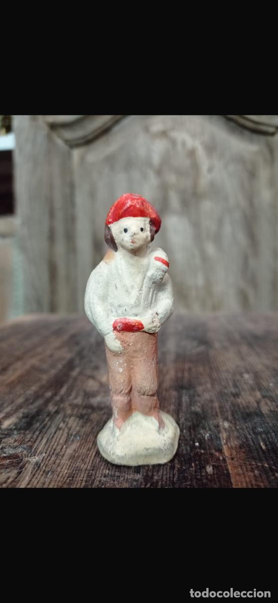 Figuras de Bel&eacute;n: Figura barro Bel&eacute;n hombre pay&egrave;s catal&aacute;n berretina faja cacharrer&iacute;a Murcia 7cms