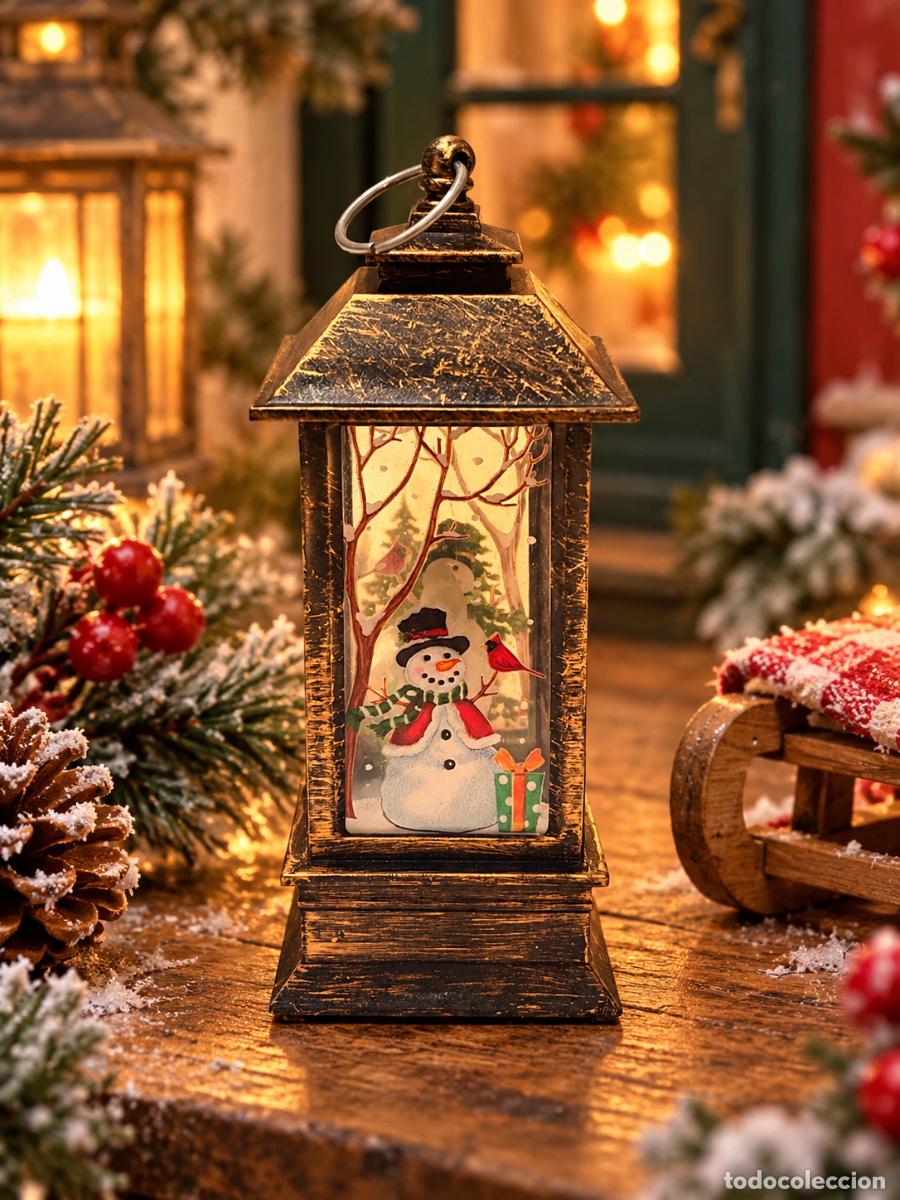 Figuras de Bel&eacute;n: Navidad farolillo mu&ntilde;eco de nieve