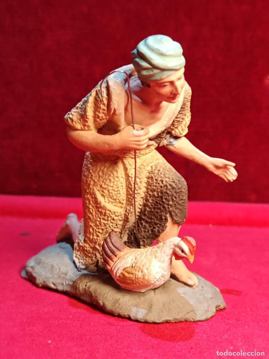 Figuras de Bel&eacute;n: figura bel&eacute;n antigua barro lienzado buey 10 cm x 9cm x 5 cm mano met&aacute;lica para pegar