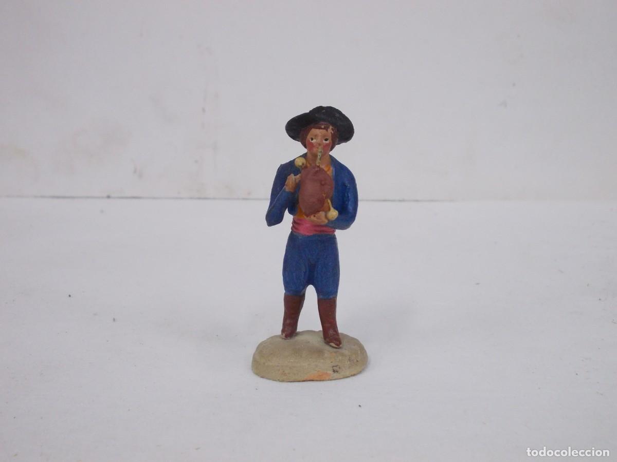 Figuras de Bel&eacute;n: PRECIOSA FIGURA DE BELEN S XIX MUSICO TOCANDO UNA GAITA
