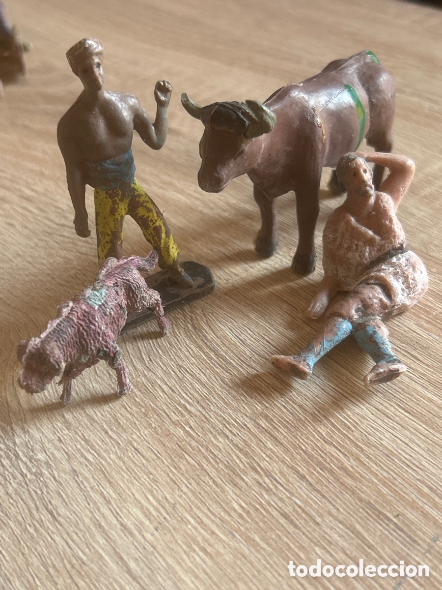 Figuras de Bel&eacute;n: Lote de figuras antiguas de Belen pl&aacute;stico