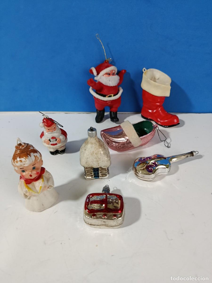 Figuras de Bel&eacute;n: LOTE DE 8 FIGURAS DE NAVIDAD PARA ARBOL DE NAVIDAD