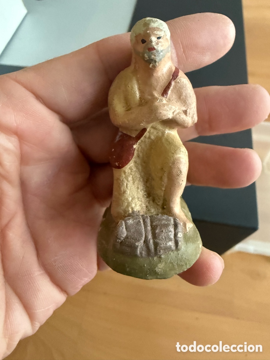 Figuras de Bel&eacute;n: Figura Belen. Barro. A&ntilde;os 50. Adorador. 6 cm