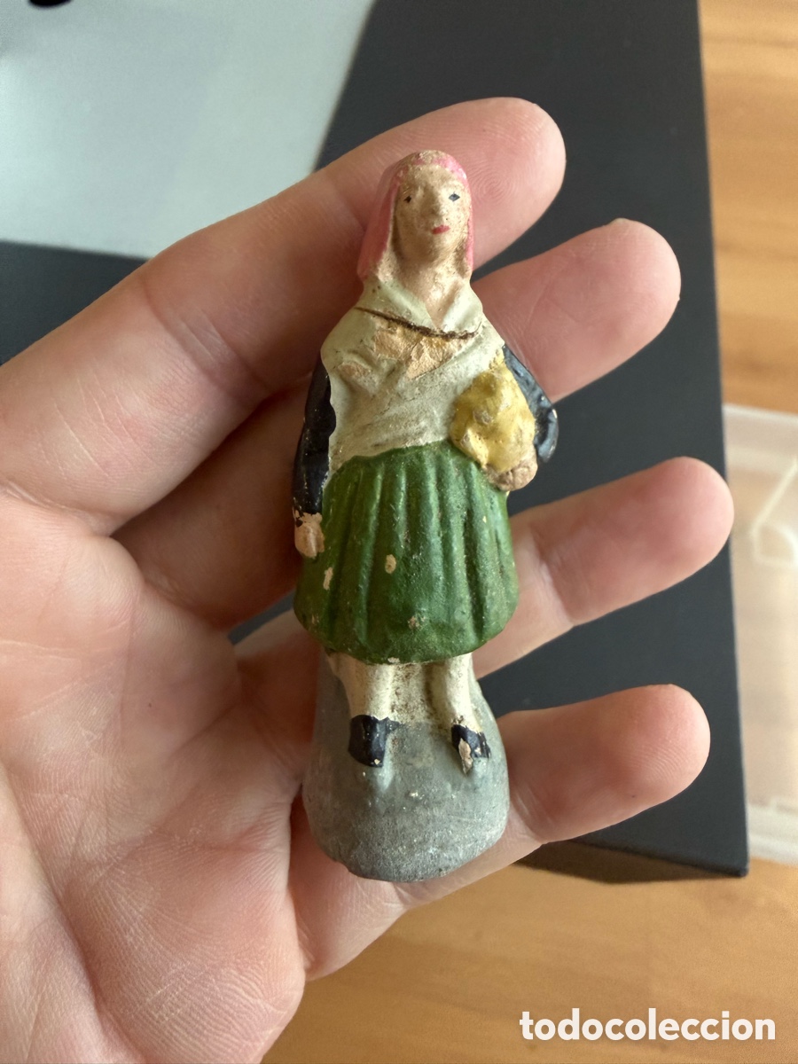 Figuras de Bel&eacute;n: Figura Belen. Barro. A&ntilde;os 50. 7 cm