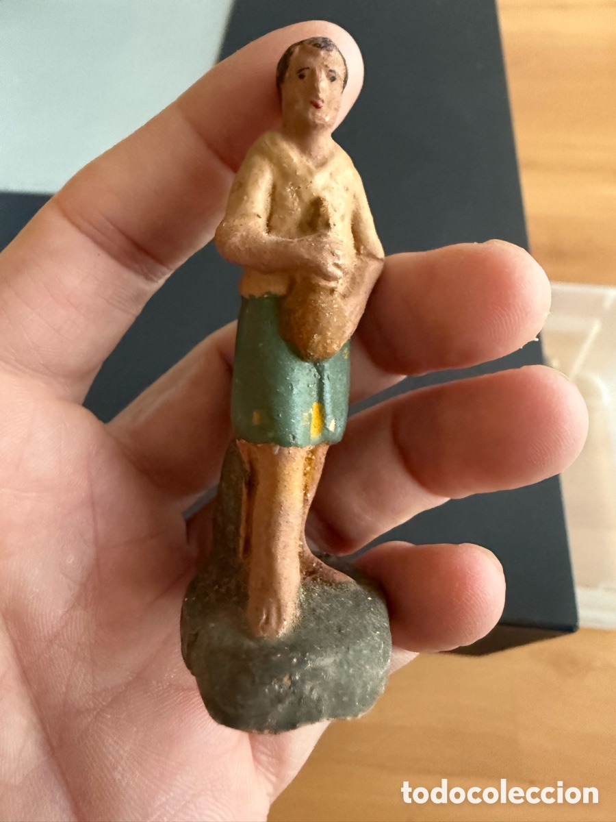 Figuras de Bel&eacute;n: Figura Belen. Barro. A&ntilde;os 50. 8 cm