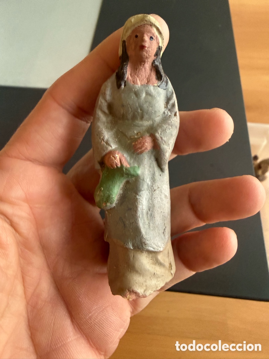 Figuras de Bel&eacute;n: Figura Belen. Barro. A&ntilde;os 50. 9 cm