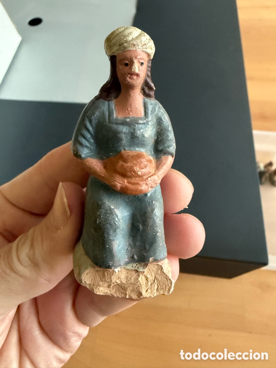 Figuras de Bel&eacute;n: Figura Belen. Barro. A&ntilde;os 50. 7 cm